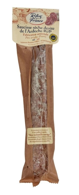 Saucisse seche droite de l'ardeche IGP 250g Reflets de France : photo du produit rappelé le 20/02/2026