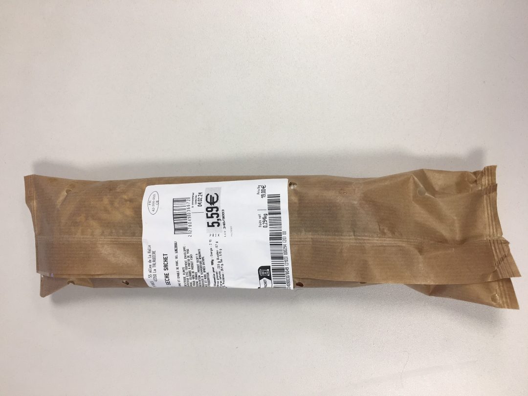 Saucisse seche sachet Affrais : photo 2 sur 2 du produit rappelé le 13/12/2023