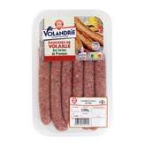 Saucisses de volaille x6 300g et saucisses volaille herbes Volandrie : photo du produit rappelé le 29/12/2023