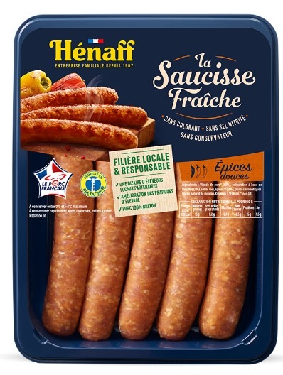 Saucisses fraiches hénaff épicées : photo du produit rappelé le 06/05/2024