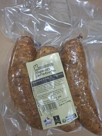 Saucisson à l'ail de trigavou Maison Lefebvre : photo du produit rappelé le 09/12/2025