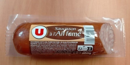 Saucisson à l'ail fumé 300 g Système U : photo du produit rappelé le 09/05/2023
