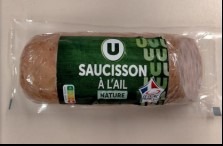 Saucisson a l'ail qualite superieure nature u 300g : photo du produit rappelé le 06/10/2023