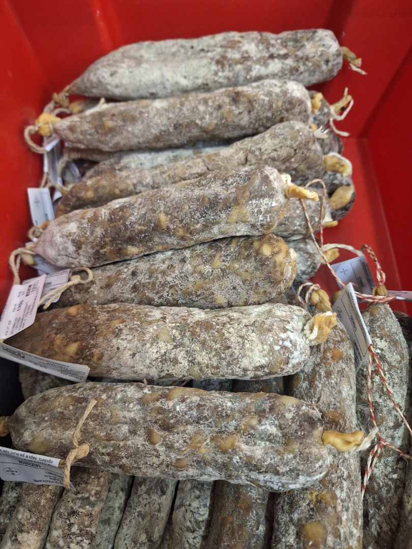 Saucisson pur porc La Ferme de Pouticayre : photo du produit rappelé le 29/11/2024