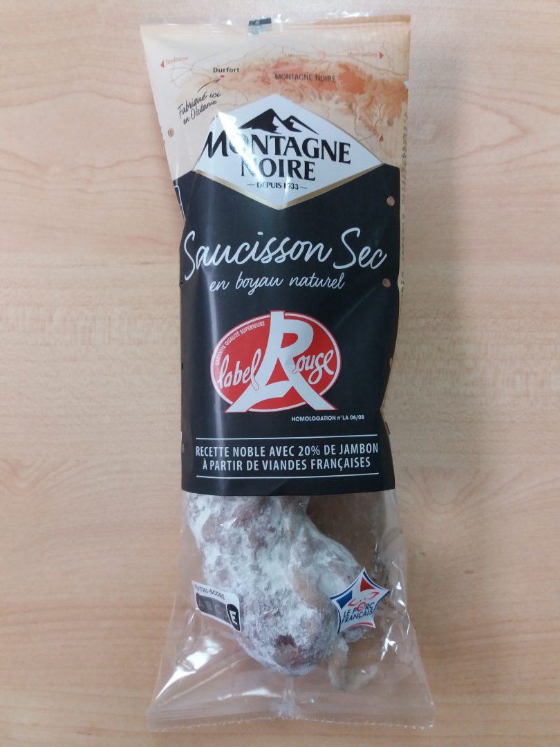 Saucisson sec 225g mn lr vpf Montagne Noire : photo du produit rappelé le 06/07/2022