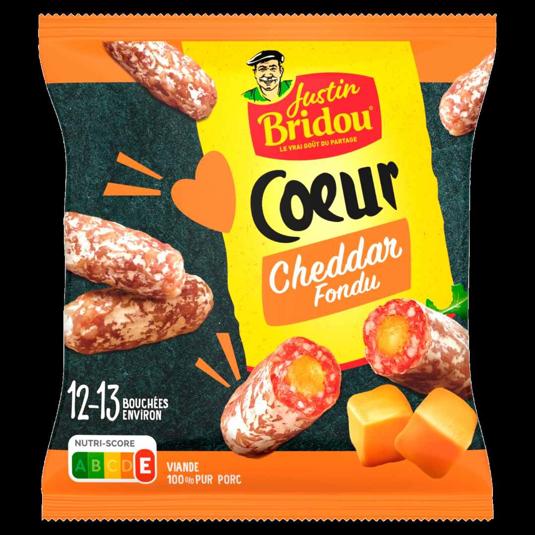 Saucisson sec au cheddar fondu aromatise Justin Bridou : photo du produit rappelé le 08/11/2023