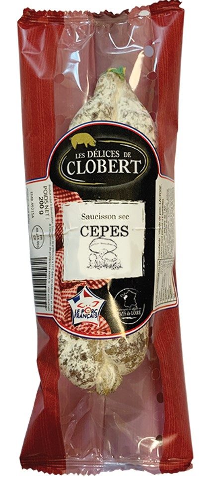 Saucisson sec aux cepes Les Delices de Clobert : photo du produit rappelé le 20/01/2023