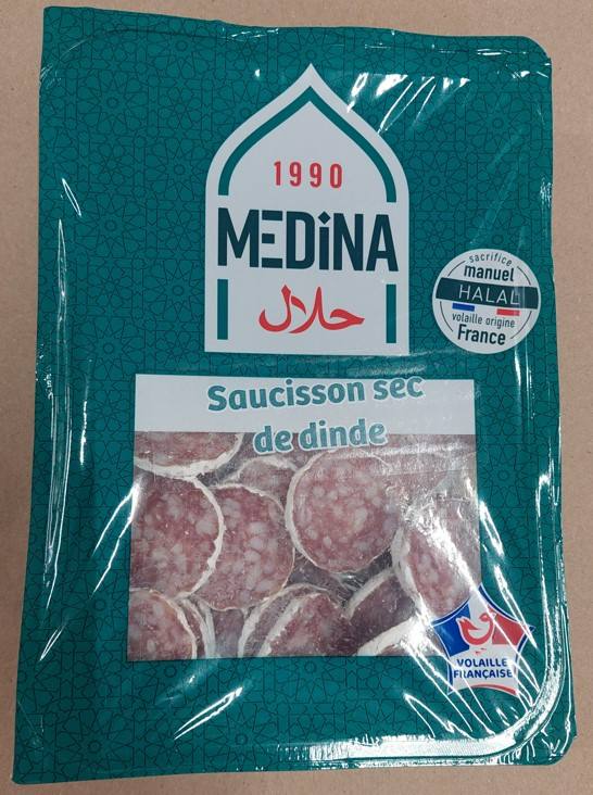 Saucisson sec en rondelle - médina halal : photo du produit rappelé le 21/11/2025