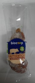 Saucisson sec nature Biocoop sans conservateur 200 bef : photo du produit rappelé le 24/03/2023