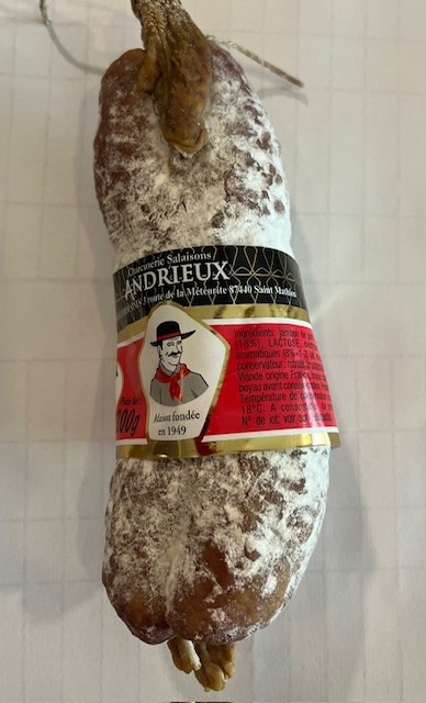 Saucisson sec pur porc Andrieux : photo du produit rappelé le 10/12/2025