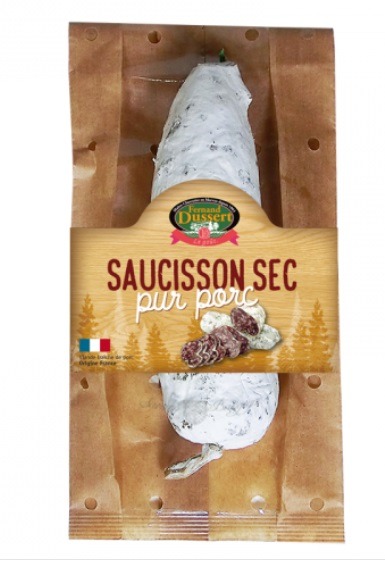 Saucisson sec pur porc Fernand Dussert : photo du produit rappelé le 20/02/2025