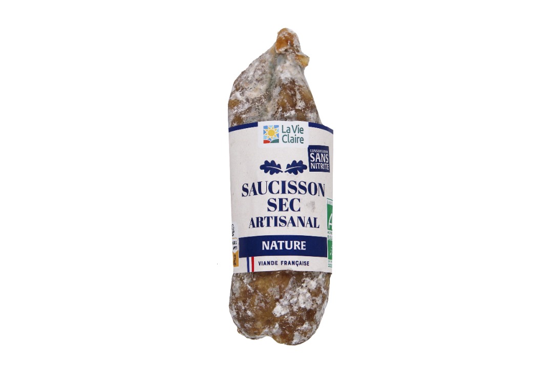 Saucisson sec sans nitrite 200g La Vie Claire : photo du produit rappelé le 30/09/2025