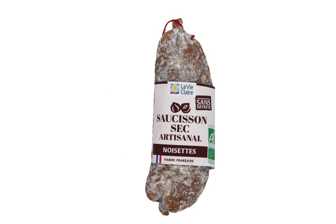 Saucisson sec sans nitrite 200g (nature et noisettes) La Vie Claire : photo 2 sur 2 du produit rappelé le 13/10/2025