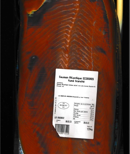 Saumon atlantique fumé Le Borvo : photo du produit rappelé le 04/04/2023
