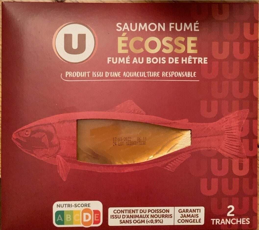 Saumon atlantique sale sel sec fume bois hêtre ecosse u 2 tranches : photo du produit rappelé le 13/07/2023