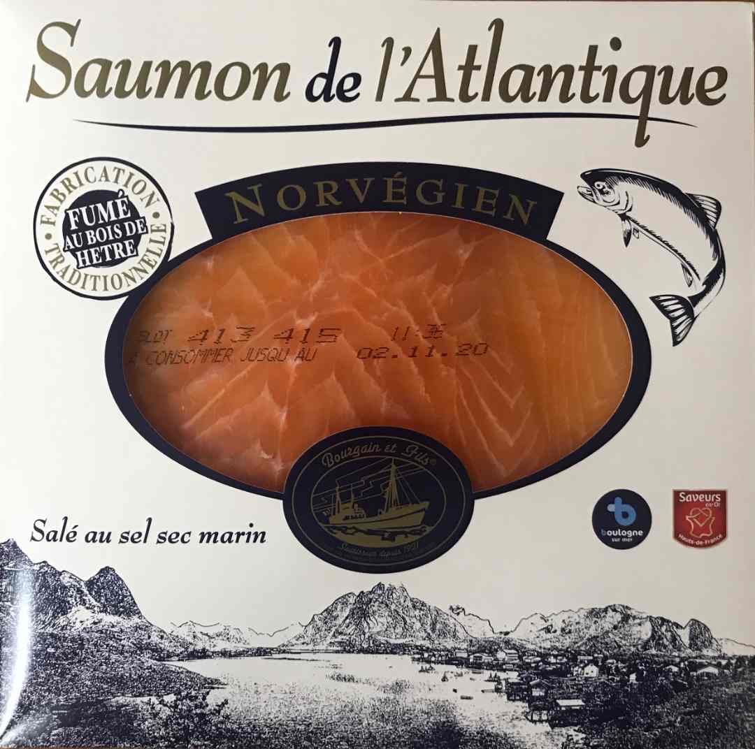 Saumon de l'atlantique norvègien Bourgain et Fils : photo du produit rappelé le 05/07/2023