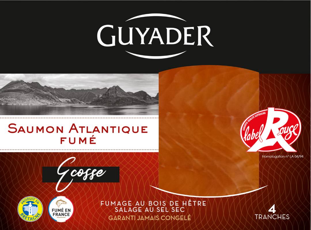 Saumon ecosse label rouge 160g 4 tranches Guyader : photo du produit rappelé le 27/09/2024