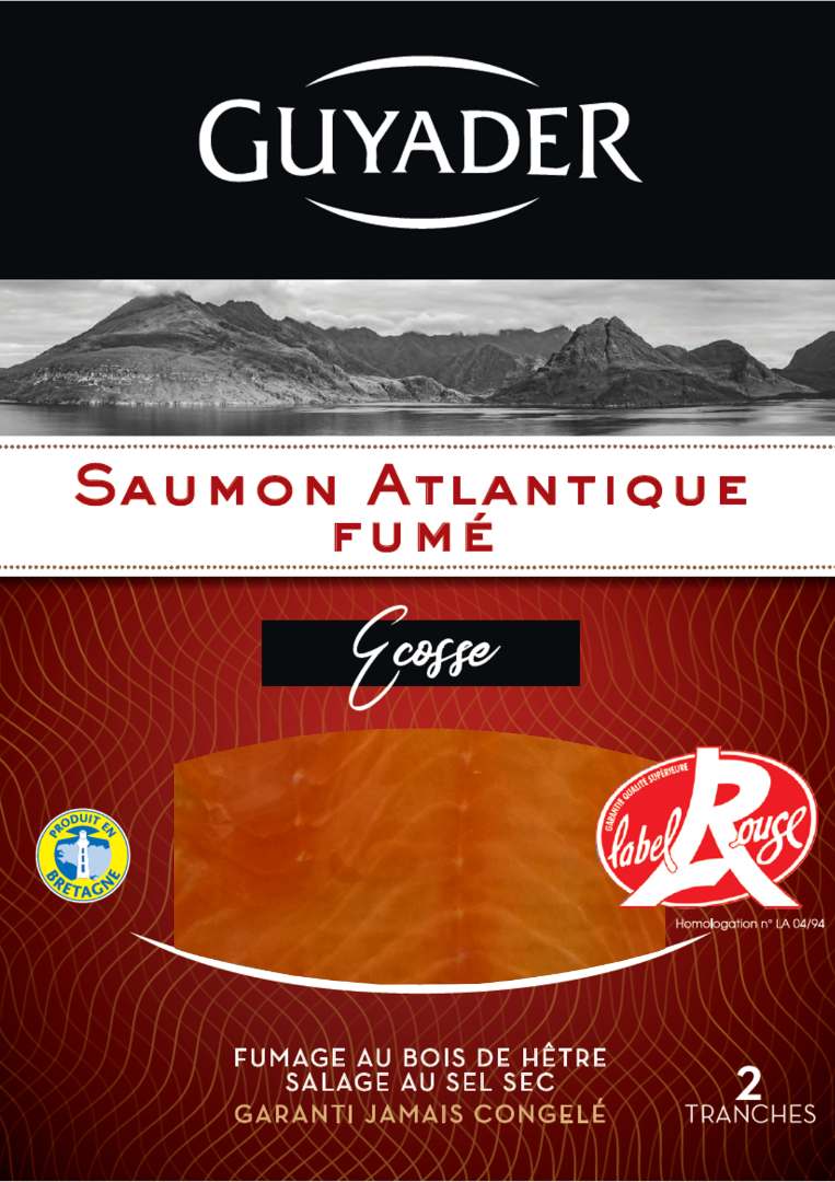 Saumon ecosse label rouge 80g 2 tranches Guyader : photo du produit rappelé le 27/09/2024