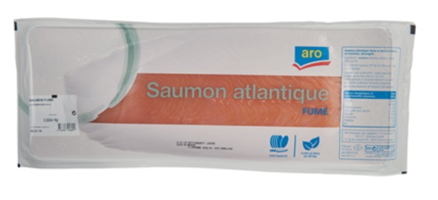Saumon fume atlantique pre tranche 600g / 900g Aro : photo du produit rappelé le 12/05/2026