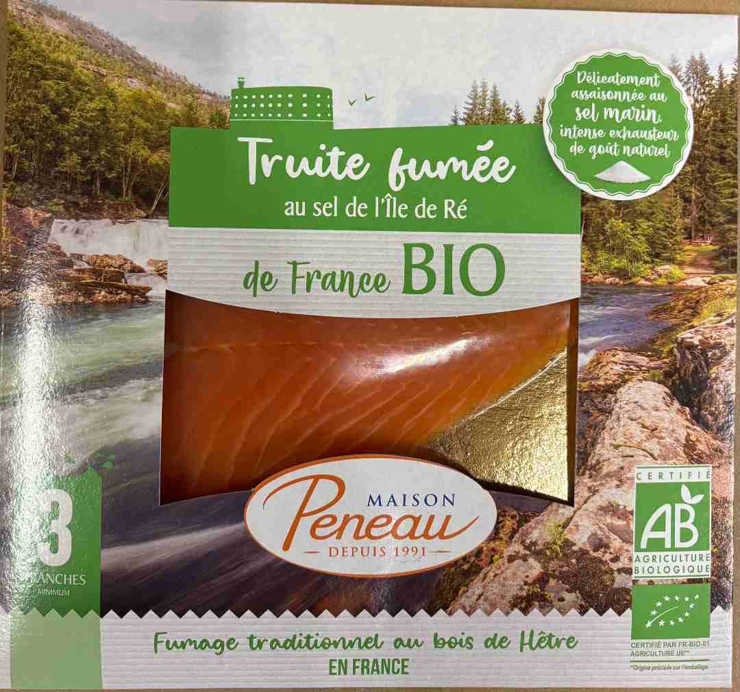 Saumon fumé bio 100g / truite fumée bio 80g / chutes Maison Peneau : photo du produit rappelé le 20/08/2026
