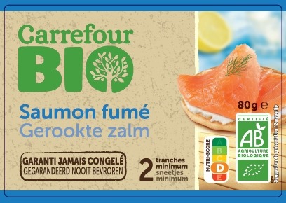 Saumon fumé bio Carrefour BIO : photo du produit rappelé le 30/01/2023