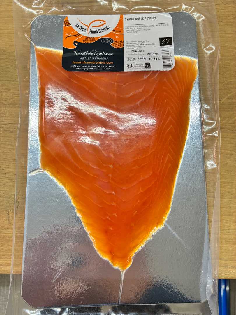 Saumon fumé bio Le Petit Fumé Drômois : photo du produit rappelé le 30/10/2025