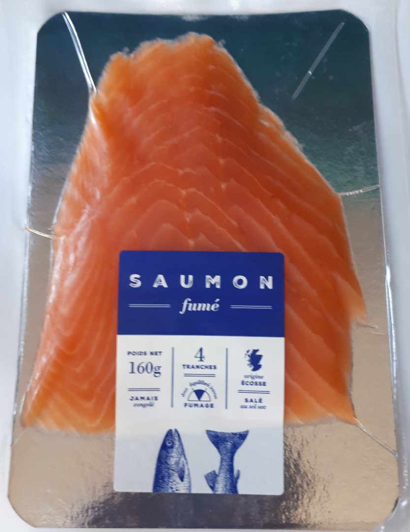 Saumon fumé ecosse 4 tranches 160g : photo du produit rappelé le 21/09/2021