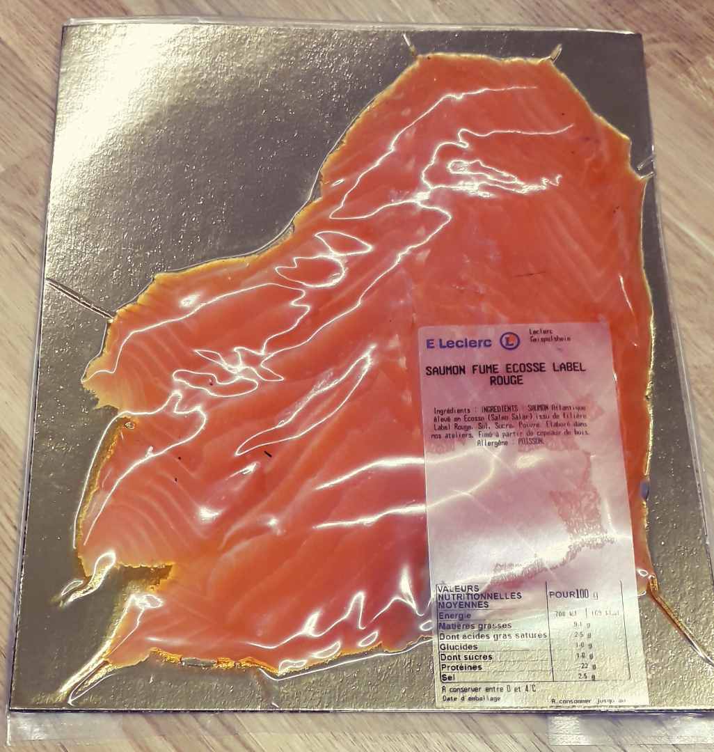 Saumon fume ecosse label rouge tranche Elaboree sur Place : photo du produit rappelé le 22/02/2023