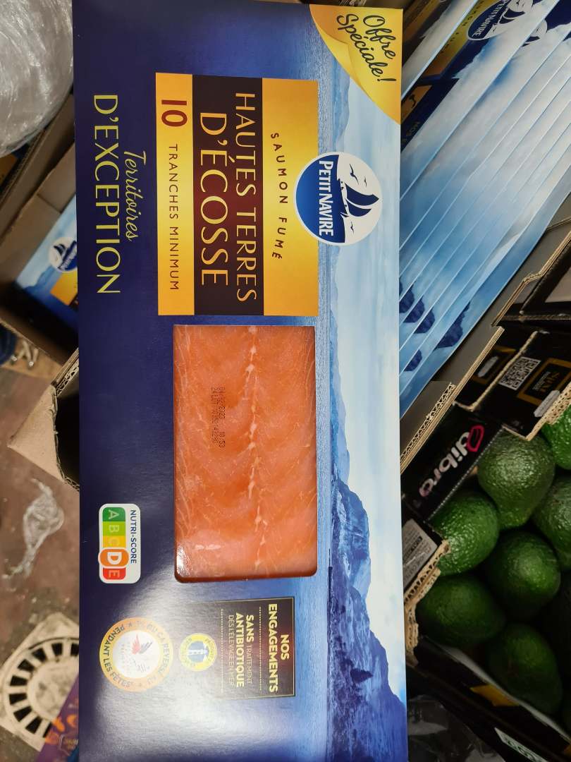 Saumon fumé hautes terres d’ecosse 300g – 10t Petit Navire : photo du produit rappelé le 16/12/2022