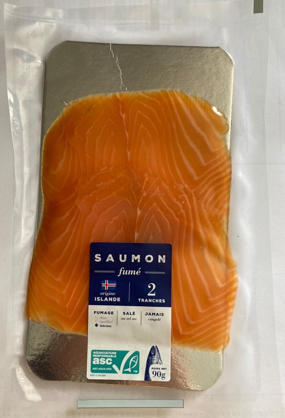 Saumon fumé islandais Le Fumet des Dombes : photo du produit rappelé le 30/07/2024