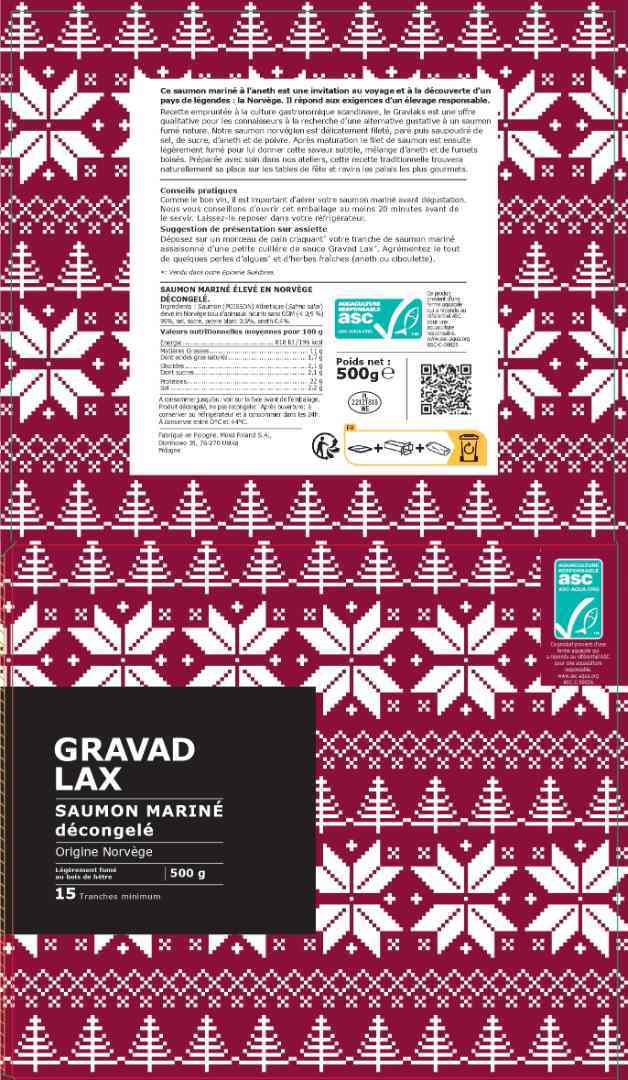 Saumon mariné décongelé Gravad Lax : photo 2 sur 2 du produit rappelé le 31/12/2025