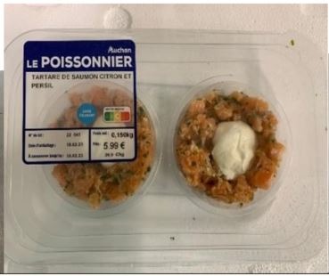 Saumon mariné et tartare saumon Auchan : photo 3 sur 5 du produit rappelé le 07/03/2024