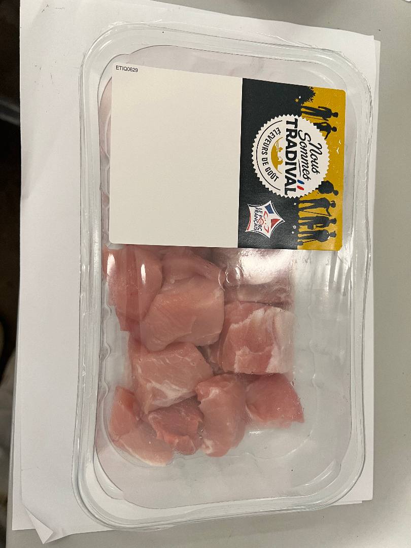 Sauté de porc 400g ,echine*4 Tradival : photo du produit rappelé le 31/07/2024