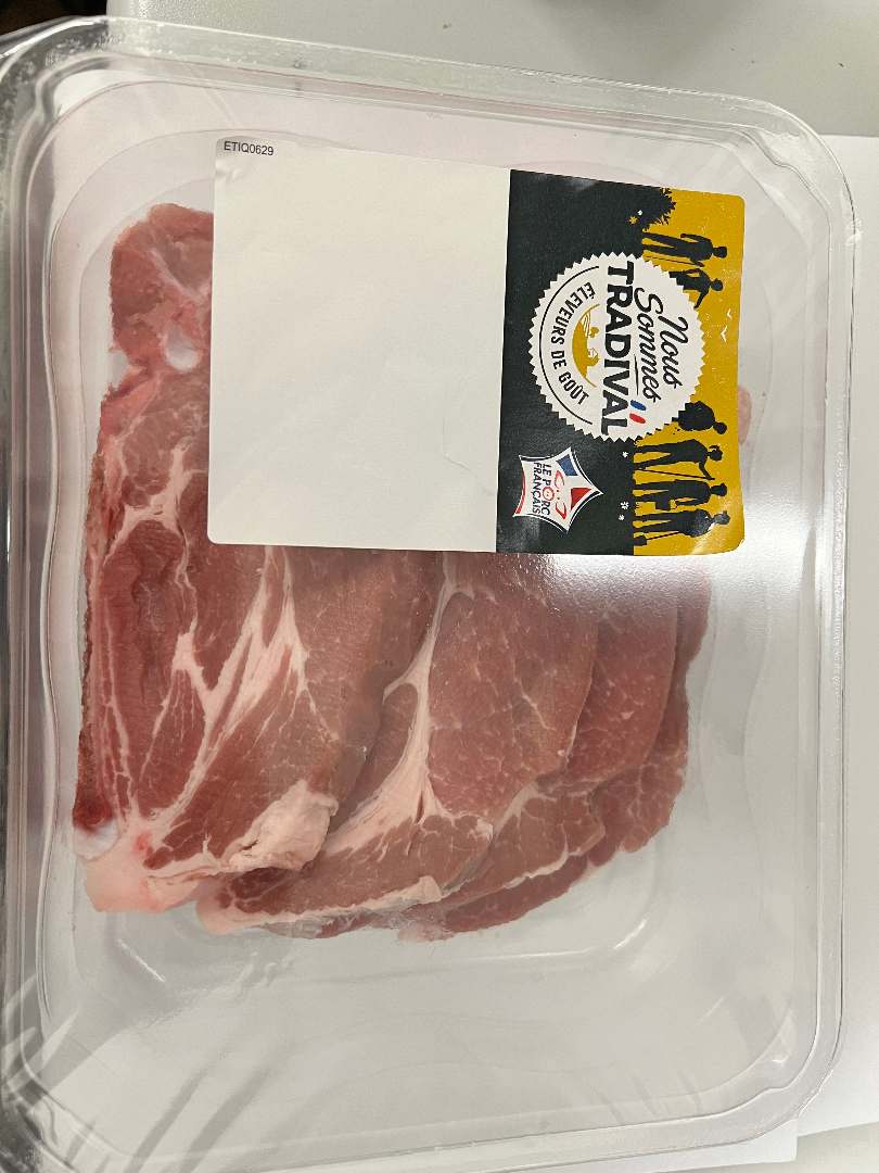 Sauté de porc 400g ,echine*4 Tradival : photo 2 sur 2 du produit rappelé le 31/07/2024