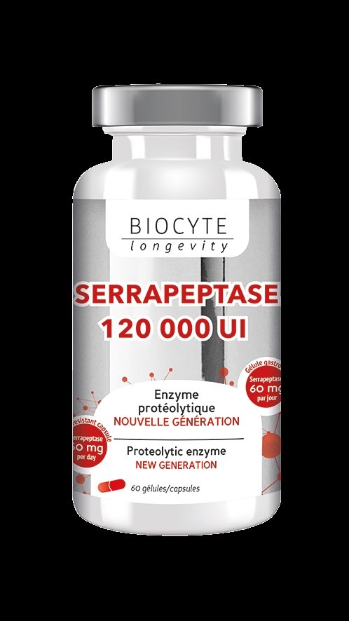 Serrapeptase Biocyte Longevity : photo du produit rappelé le 28/05/2024