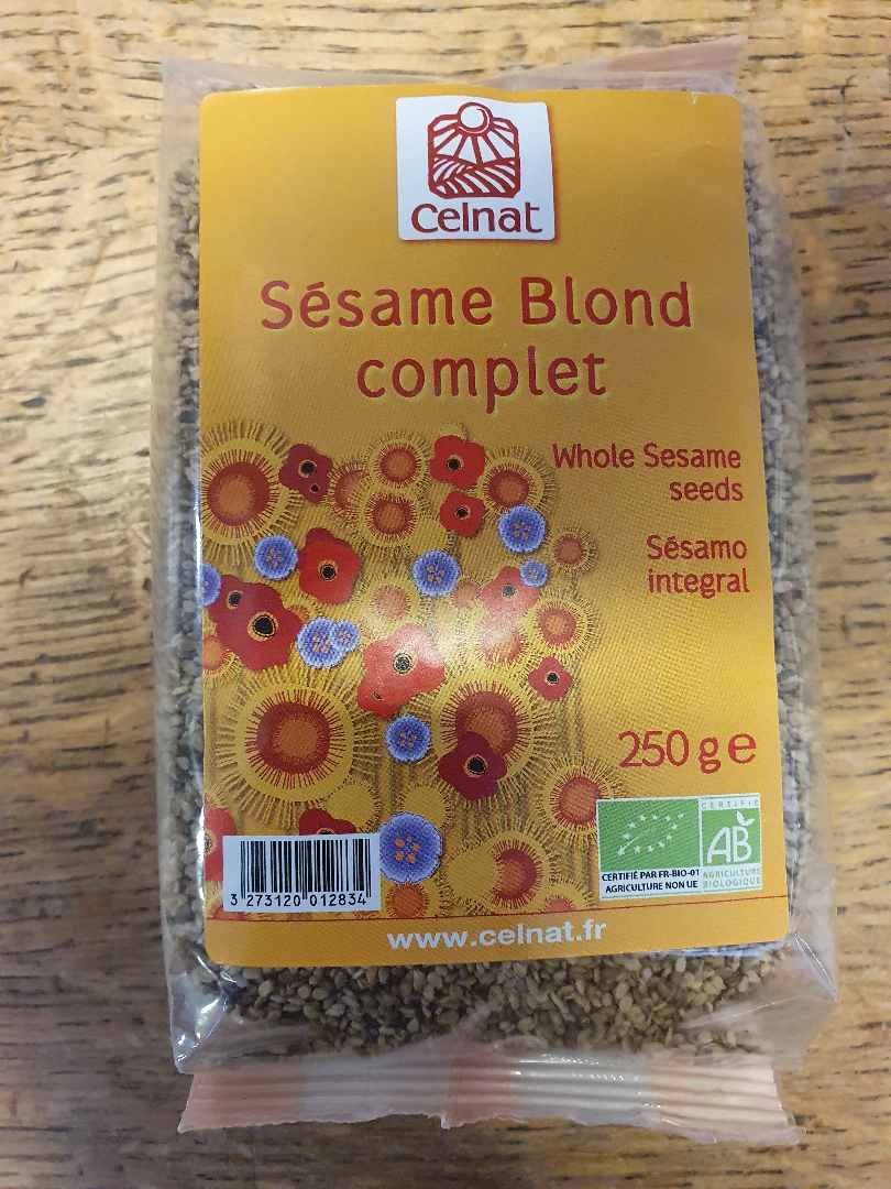 Sésame blond complet Celnat : photo du produit rappelé le 09/04/2021