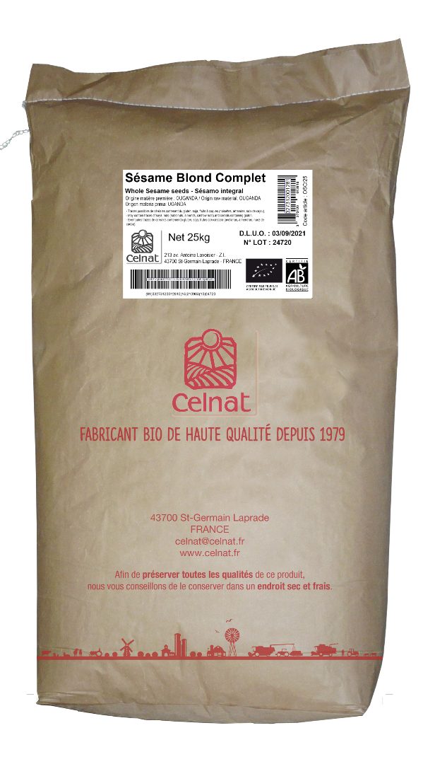 Sésame blond complet toasté Celnat : photo du produit rappelé le 14/04/2021