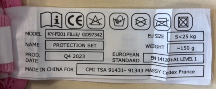 Set de protection taille Toplife : photo 3 sur 3 du produit rappelé le 28/10/2024