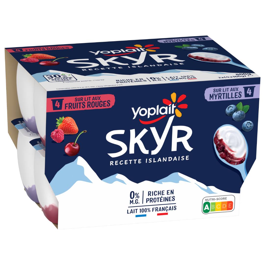 Skyr myrtilles et skyr panache fruits rouges Yoplait Skyr : photo 2 sur 2 du produit rappelé le 28/10/2024