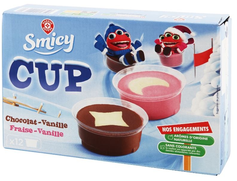 Smicy cup vanille fraise chocolat x12 345g : photo 2 sur 2 du produit rappelé le 29/07/2021