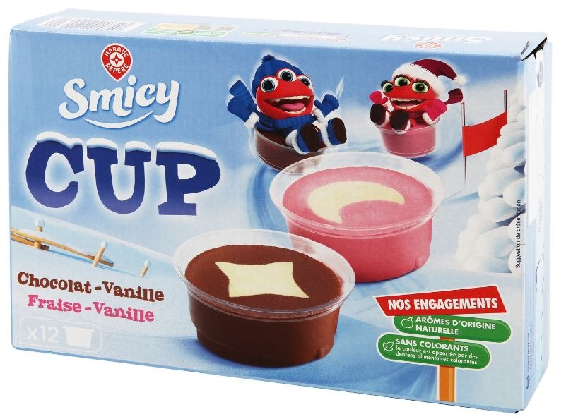Smicy cup vanille fraise chocolat x12 : photo 2 sur 2 du produit rappelé le 06/12/2021