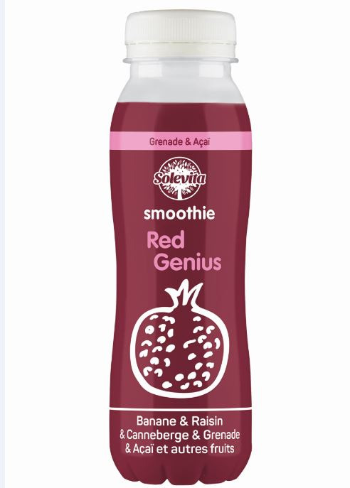 Smoothie red genius 250 ml Solevita : photo du produit rappelé le 07/03/2024