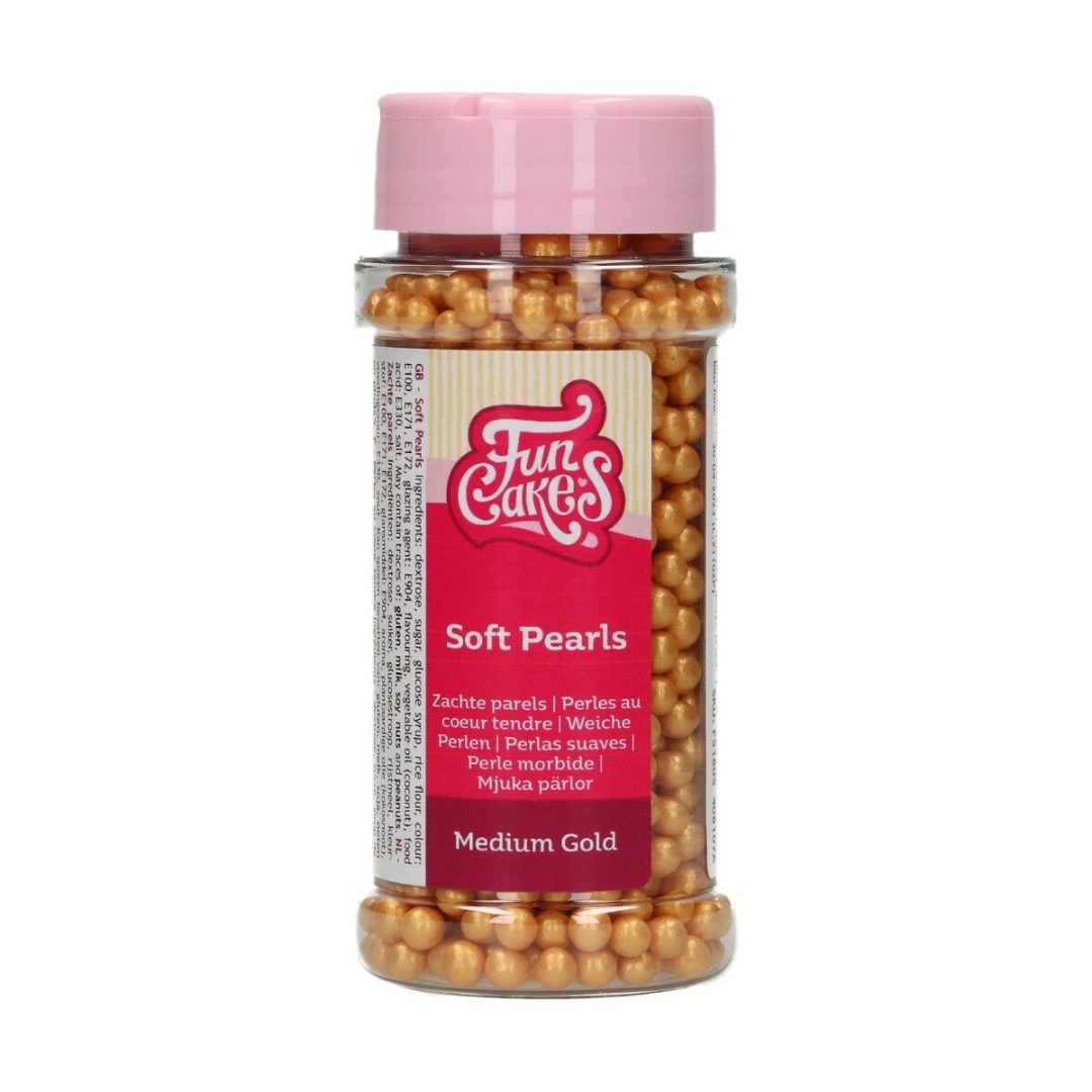 Soft pearls medium gold - perles au coeur tendre Funcakes : photo du produit rappelé le 03/11/2022