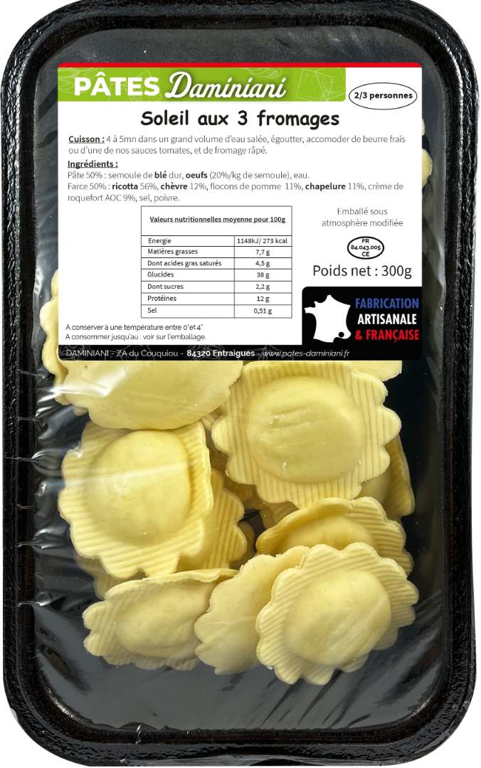 Soleil 3 fromages Daminiani : photo du produit rappelé le 20/05/2025