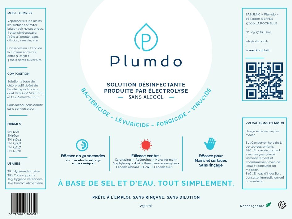 Solution désinfectante plumdo : photo du produit rappelé le 23/05/2022