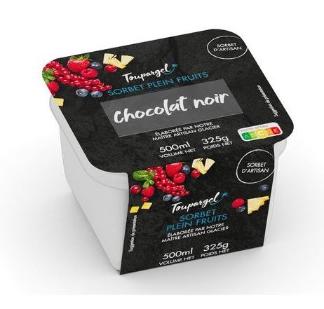 Sorbet chocolat noir Toupargel : photo du produit rappelé le 26/07/2021