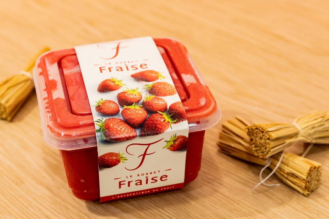 Sorbet en bacs de 0,5l, 1l ou 2,5l La Fraiseraie : photo du produit rappelé le 30/06/2021
