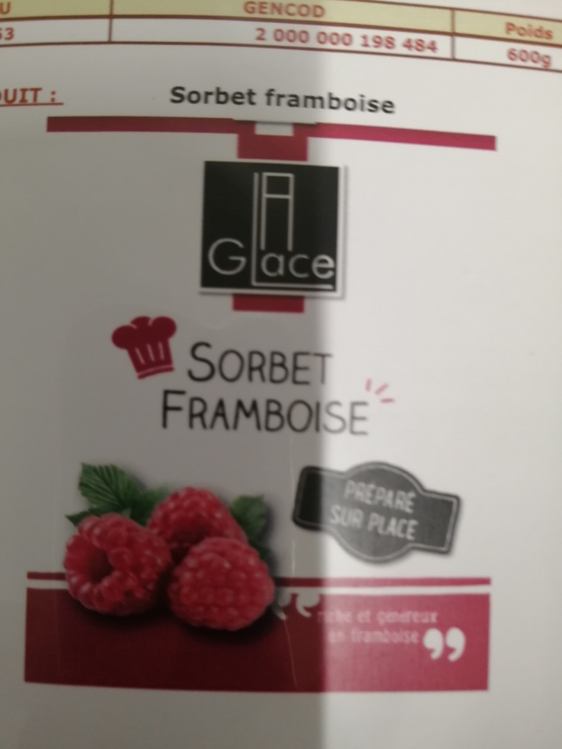 Sorbet La Glace : photo 3 sur 5 du produit rappelé le 20/08/2021