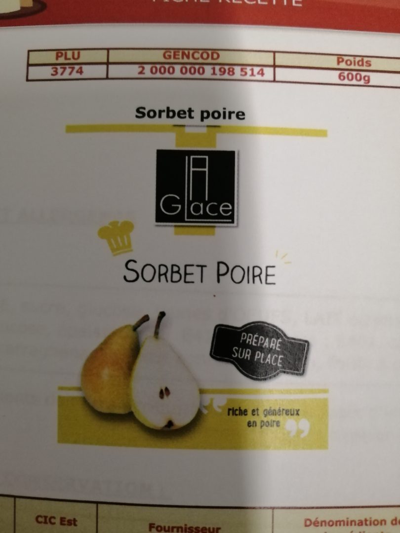 Sorbet La Glace : photo 5 sur 5 du produit rappelé le 20/08/2021