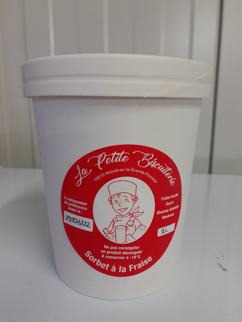 Sorbet La Petite Biscuiterie : photo du produit rappelé le 04/11/2021